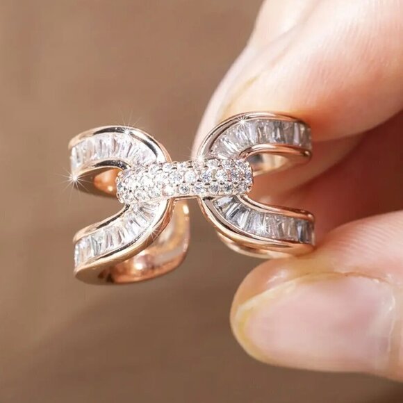 Adjustable Bling Statement Ring Baguette Cut and Channel Set 1417 - Picture 8 of 10